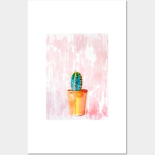 Minimal Mini Cactus In Pot Posters and Art